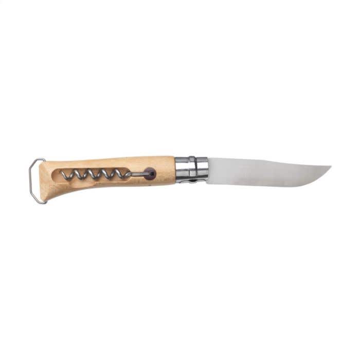 Opinel | Couteau de poche avec tire-bouchon | Acier inoxydable | Bois de hêtre