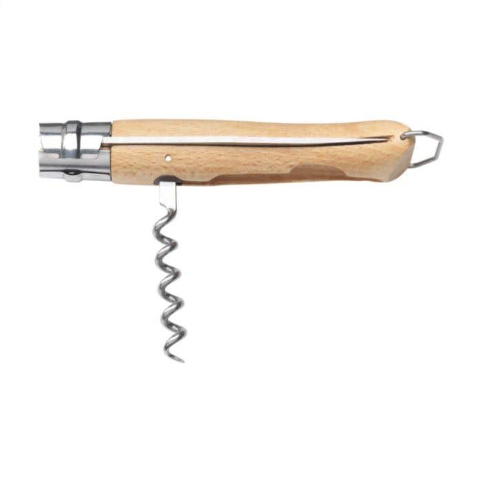 Opinel | Couteau de poche avec tire-bouchon | Acier inoxydable | Bois de hêtre
