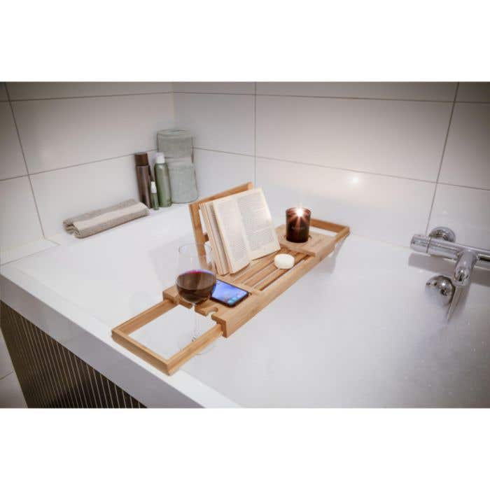 Planche de bain | Bambou | Ajustable | Support téléphone