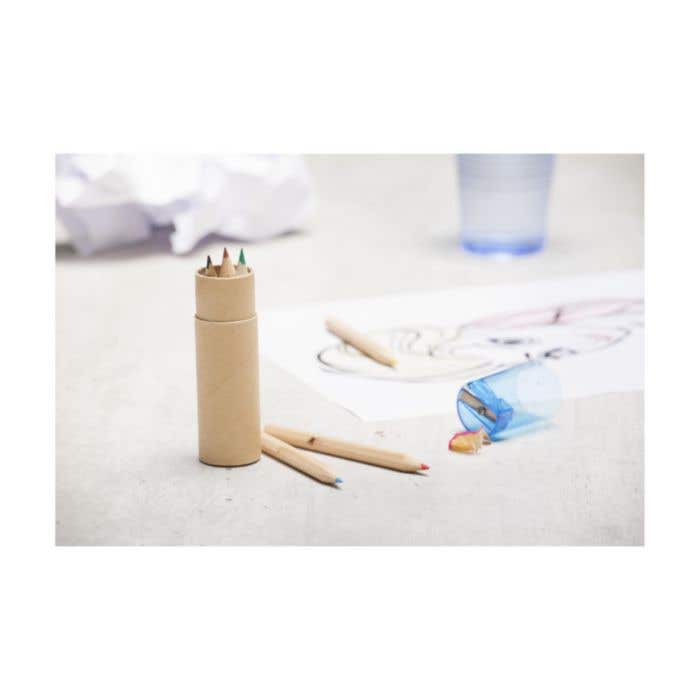 Crayons de couleur ColourTube | 6 pièces | Avec taille-crayon