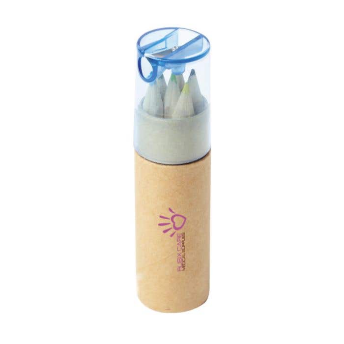 Crayons de couleur ColourTube | 6 pièces | Avec taille-crayon