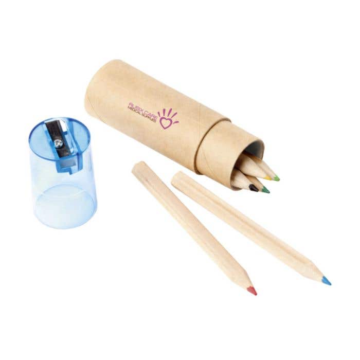 Crayons de couleur ColourTube | 6 pièces | Avec taille-crayon