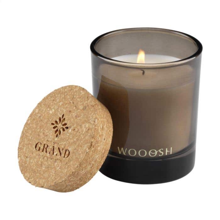 Bougie parfumée Wooosh | Parfum de figue | 32 heures | Couvercle en liège