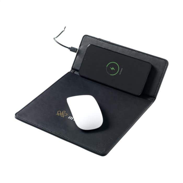 Tapis de souris avec chargeur sans fil | Recyclé | 10W | Support pour téléphone