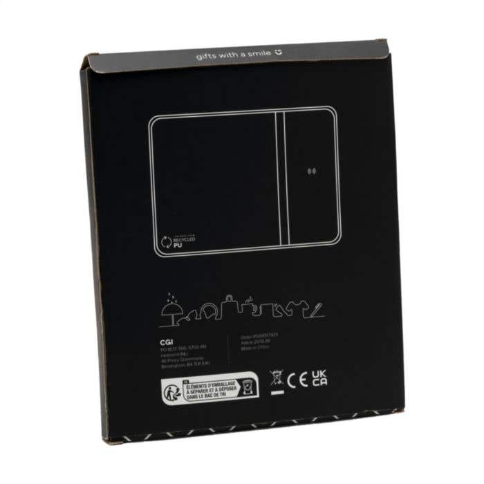 Tapis de souris avec chargeur sans fil | Recyclé | 10W | Support pour téléphone