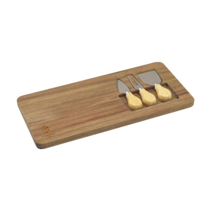 Planche à fromage | Bois d'acacia FSC® | Couverts inclus