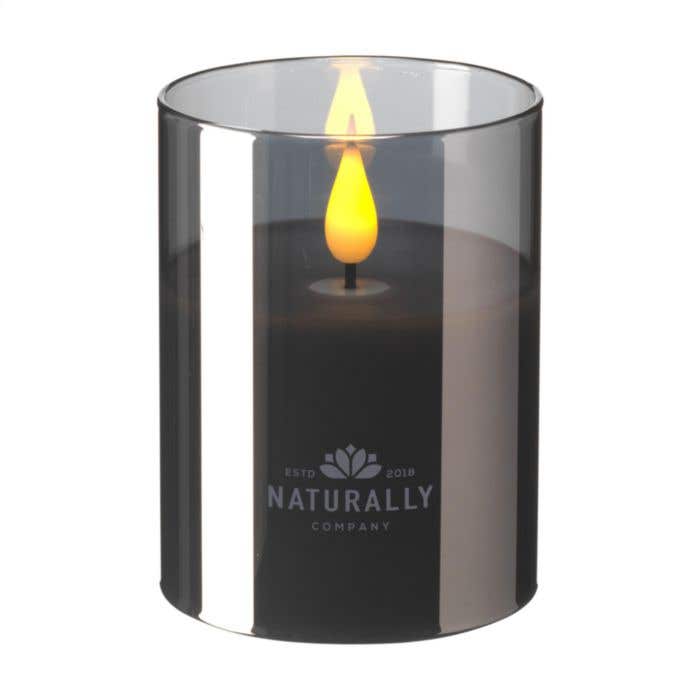 Bougie LED Wooosh Luminosa | Verre fumé | Lumière chaude