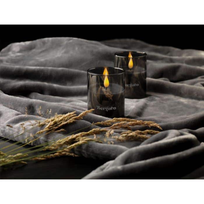 Bougie LED Wooosh | Verre fumé | Lumière chaude