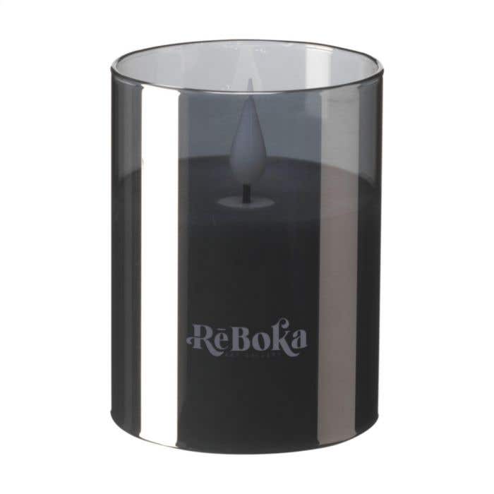Bougie LED Wooosh | Verre fumé | Lumière chaude