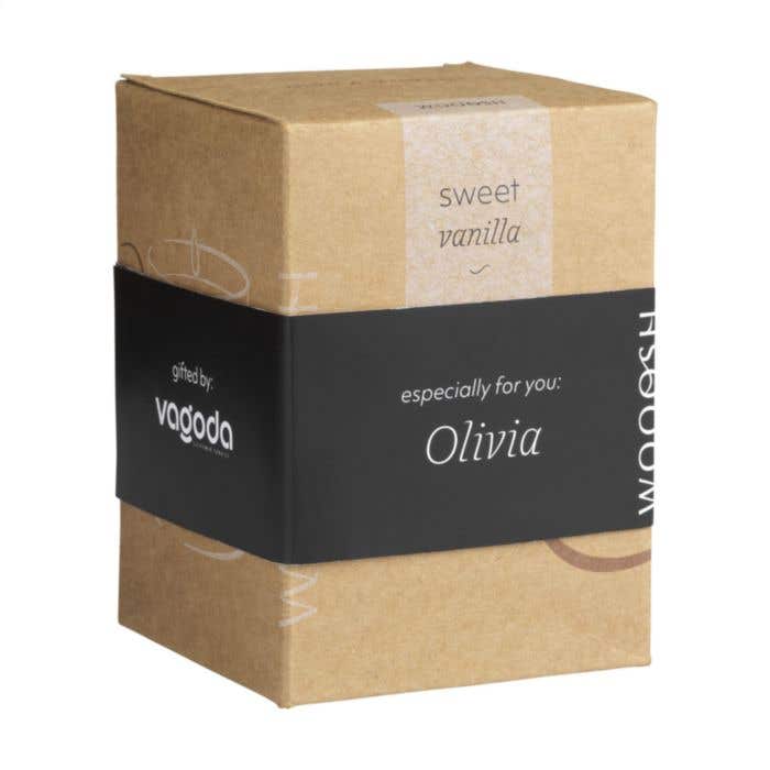 Wooosh Bougie parfumée White Lotus | Cire de soja | Couvercle en bambou