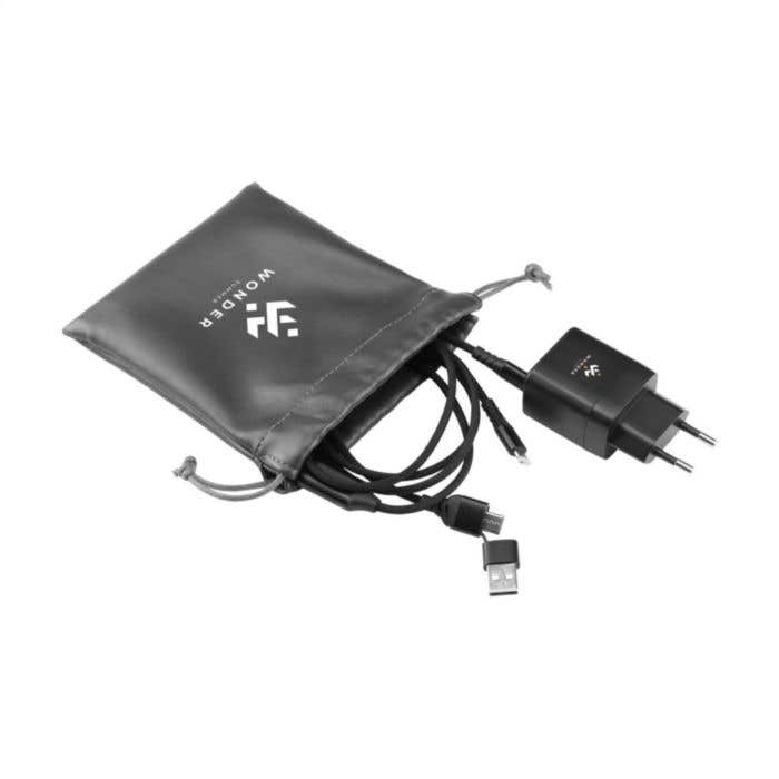 Ensemble de charge | Recyclé | 2 ports Type-C | Avec pochette