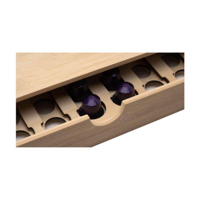Tiroir à capsules de café Rackpack | Bambou FSC® | Avec jeu de puissance quatre