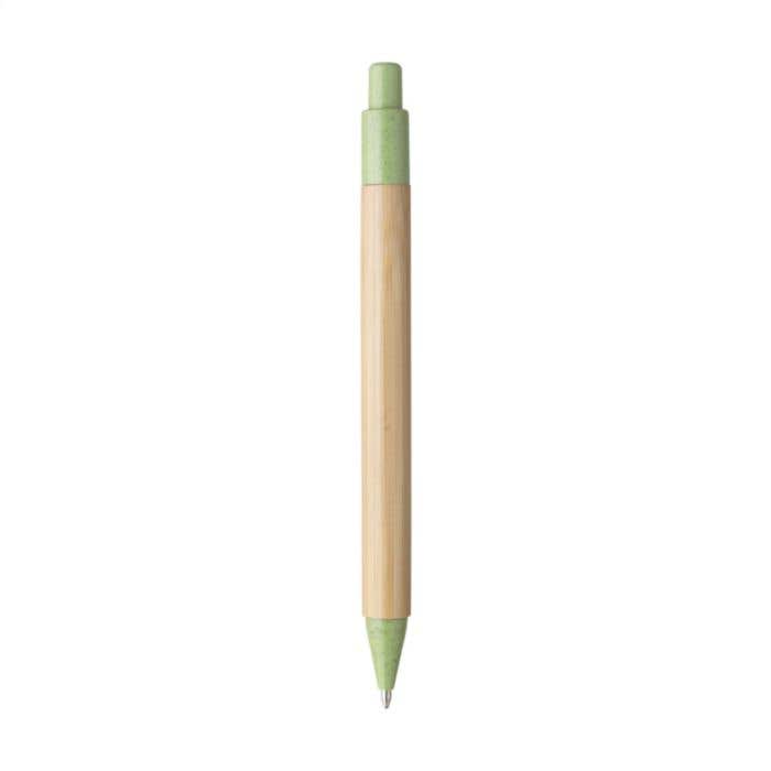 Stylo à bille | Bambou et paille de blé | Encre bleue