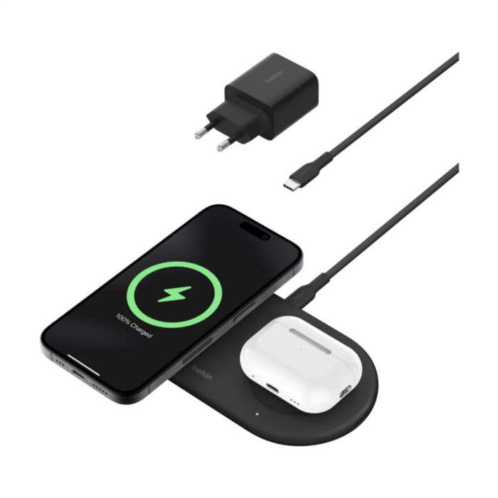 Belkin BoostCharge Pro | Chargeur sans fil Qi2 | 15W | 2-en-1