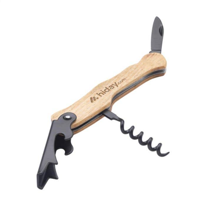 Rackpack couteau sommelier | Bois de hêtre FSC® | Acier inoxydable avec revêtement noir