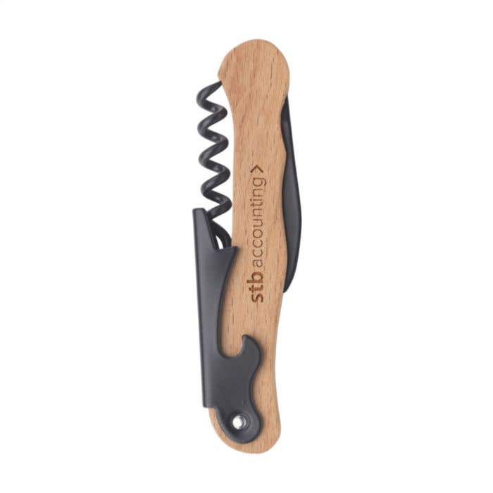 Rackpack couteau sommelier | Bois de hêtre FSC® | Acier inoxydable avec revêtement noir