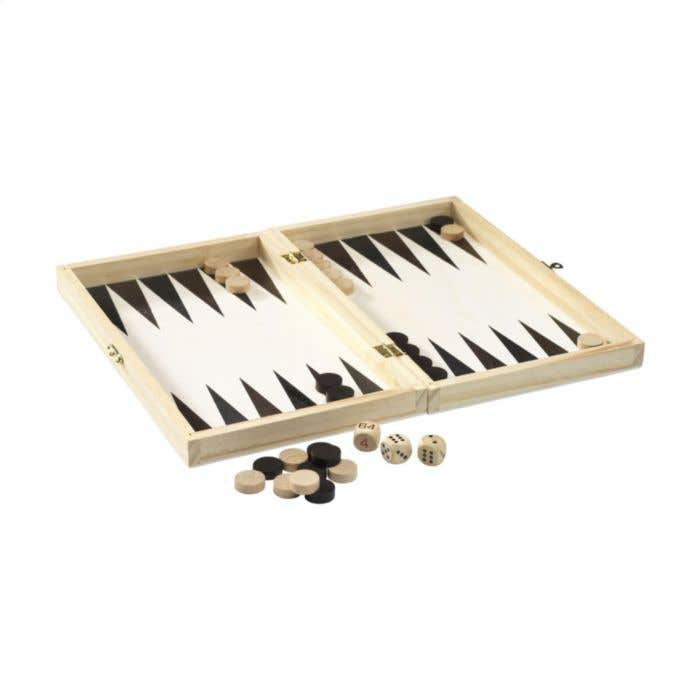 Jeu de backgammon box | Bois de pin FSC® | Set de jeu complet