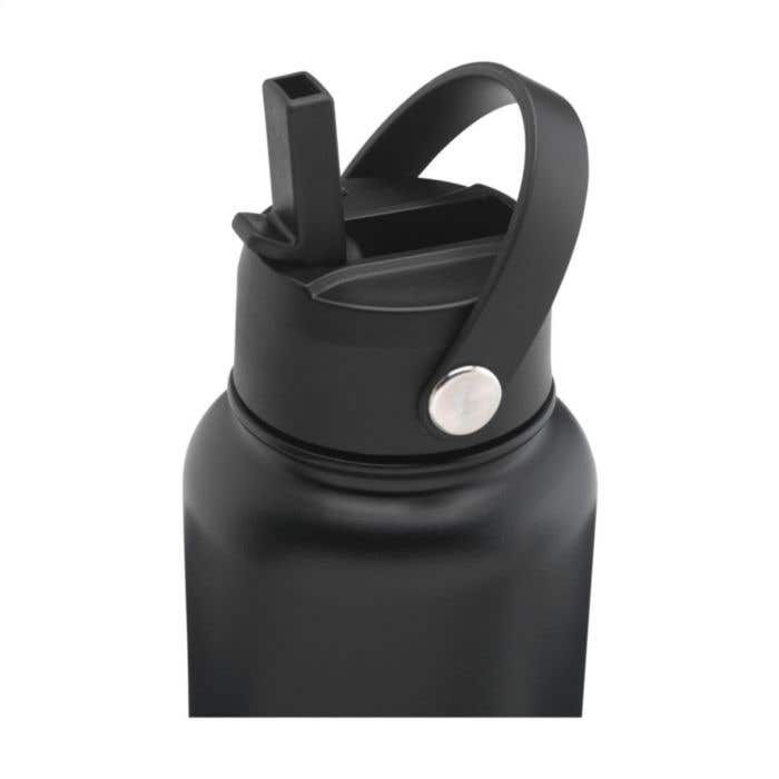 Bouteille isotherme | Acier inoxydable recyclé | 900 ml | Paille pliable