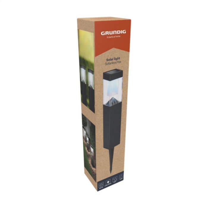 Grundig Lampe LED solaire | Acier inoxydable | Interrupteur crépusculaire automatique