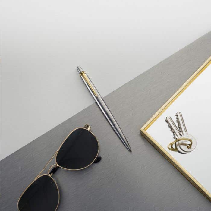 Stylo bille Parker Jotter | Encre bleue | Acier inoxydable recyclé