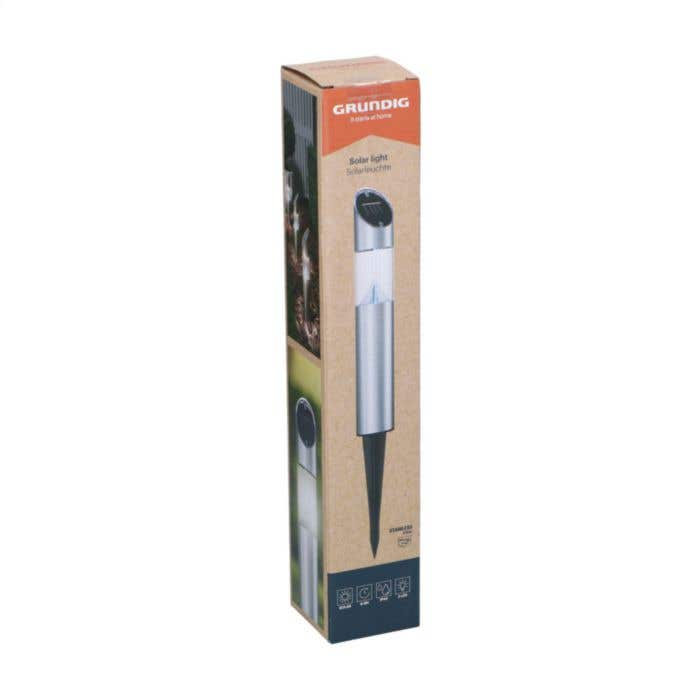 Grundig Lampe LED solaire | Acier inoxydable | 2 LED's