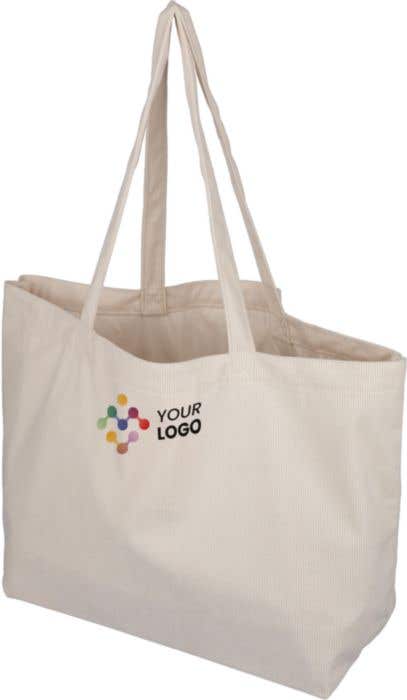 Sac cabas Ovata | 25 L | Tissu côtelé | Longues anses | Compartiment intérieur