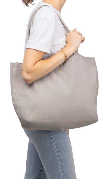 Sac cabas Ovata | 25 L | Tissu côtelé | Longues anses | Compartiment intérieur