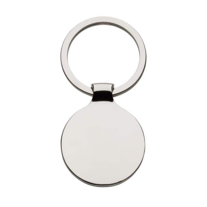 Porte-clés KeyTag Circle | Nickel | Inlay noir