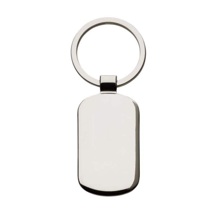 Porte-clés | Nickel | Rectangulaire | Inlay noir