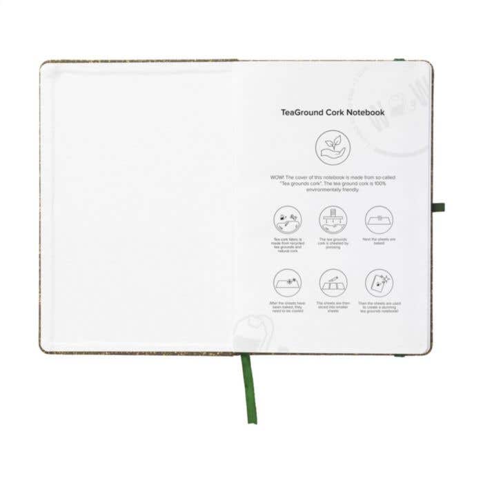 Carnet de notes | Recyclé | A5 | Feuilles de thé et liège