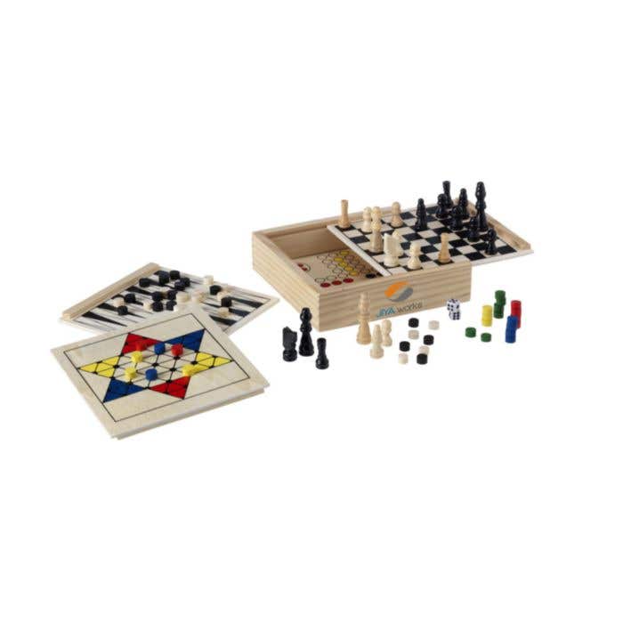 Coffret de jeux | Bois | 5 jeux classiques