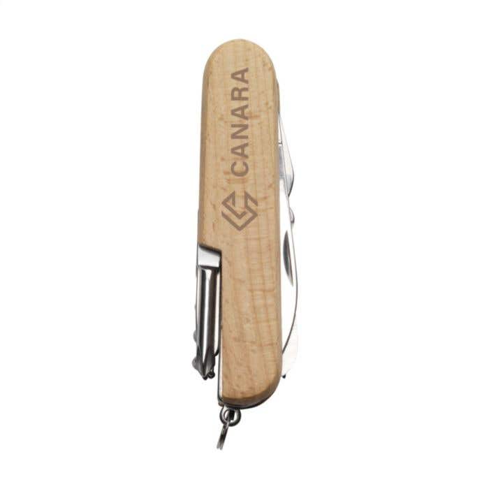 Couteau de poche | Bois | 8 outils | 11 fonctions