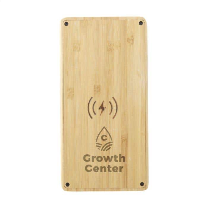 Powerbank | Bambou | 8000 mAh | Sans fil & panneau solaire