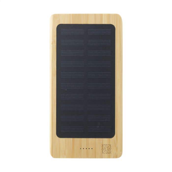 Powerbank | Bambou | 8000 mAh | Sans fil & panneau solaire