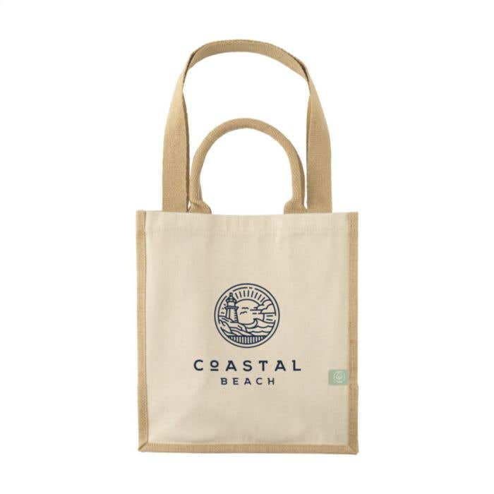 Shopper | Jute et coton organique | 18 l | Fond laminé