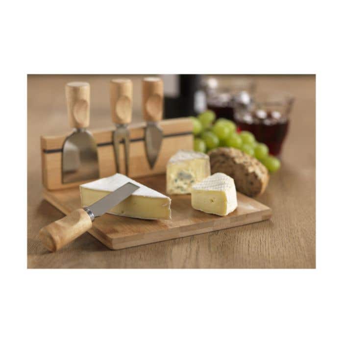 Planche à fromage | Bambou | Certifié FSC® | 3 couteaux + pique