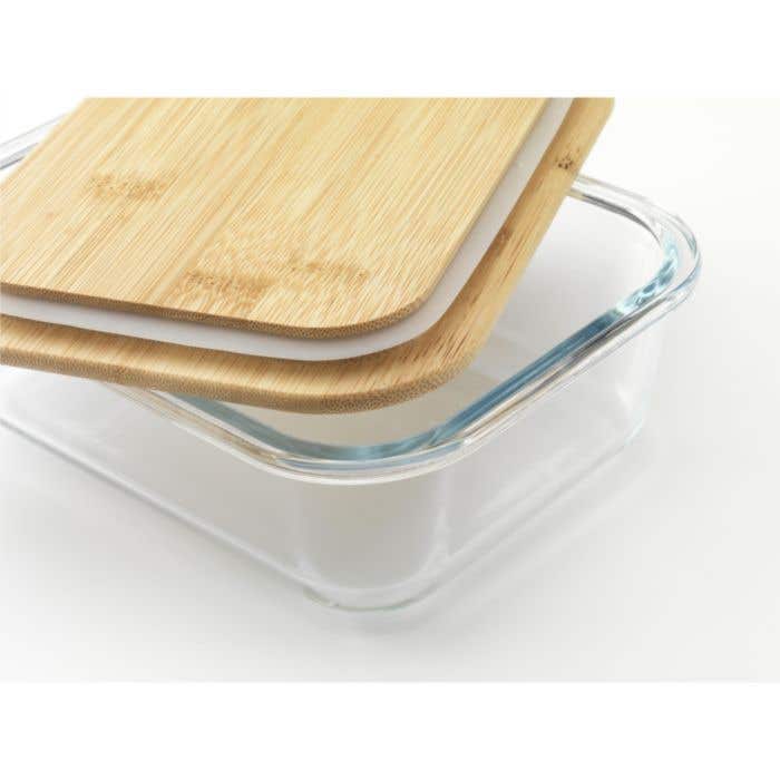 Boîte à lunch | Verre borosilicate | Couvercle en bambou