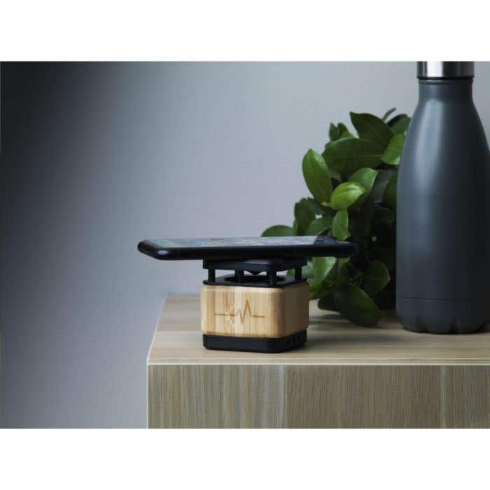 Enceinte Bluetooth | Bambou | Chargeur sans fil 5W | 3W