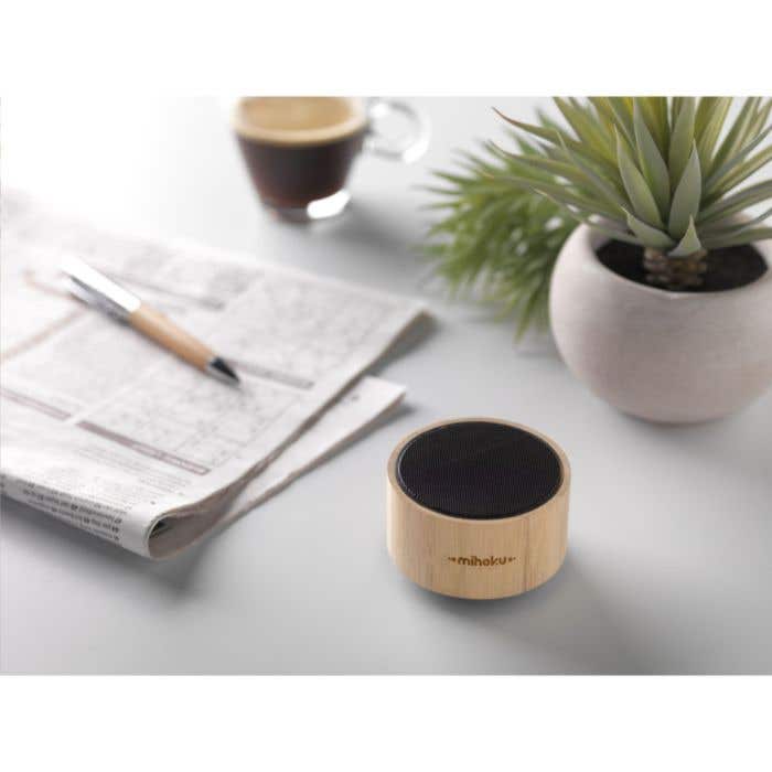 Haut-parleur Bluetooth | Bambou | 3W | Lumière d'ambiance