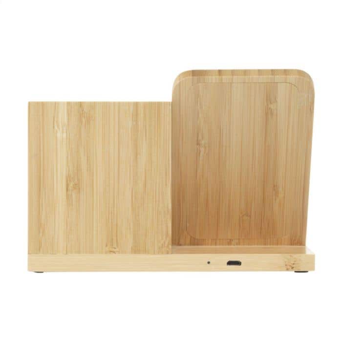 Chargeur sans fil | Bambou | 15W | Avec porte-stylo