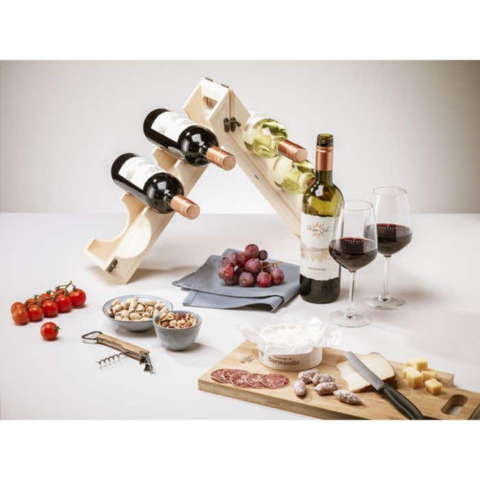 Caisse à vin Say Cheese | Bois de pin FSC® | Couvercle en bambou
