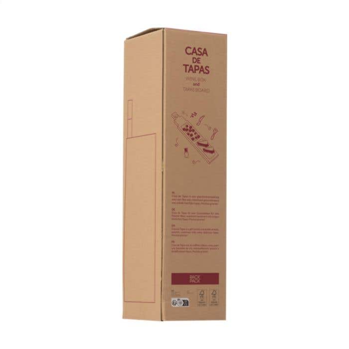 Coffret à vin | Bois & Bambou FSC® | Avec planche à tapas
