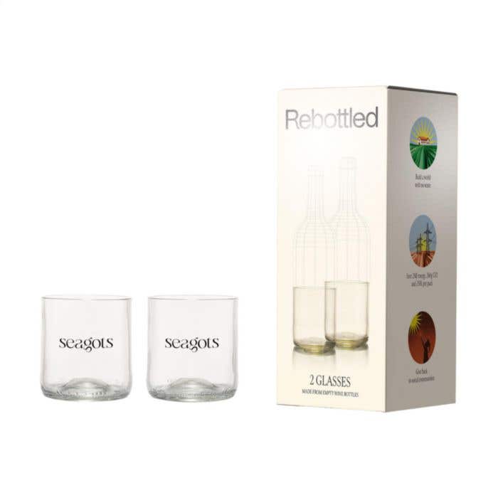 Rebottled® | Set de verres à boire | Upcyclé | 2x 250 ml