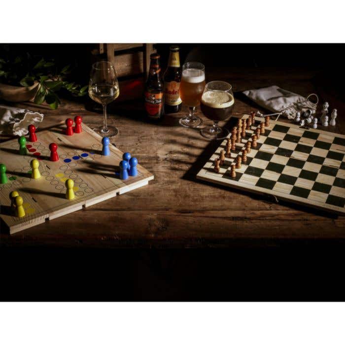 Caisse à vin Rackpack Gamebox Chess | Bois FSC® | Avec jeu d'échecs