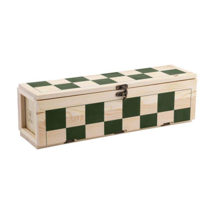 Caisse à vin Rackpack Gamebox Chess | Bois FSC® | Avec jeu d'échecs