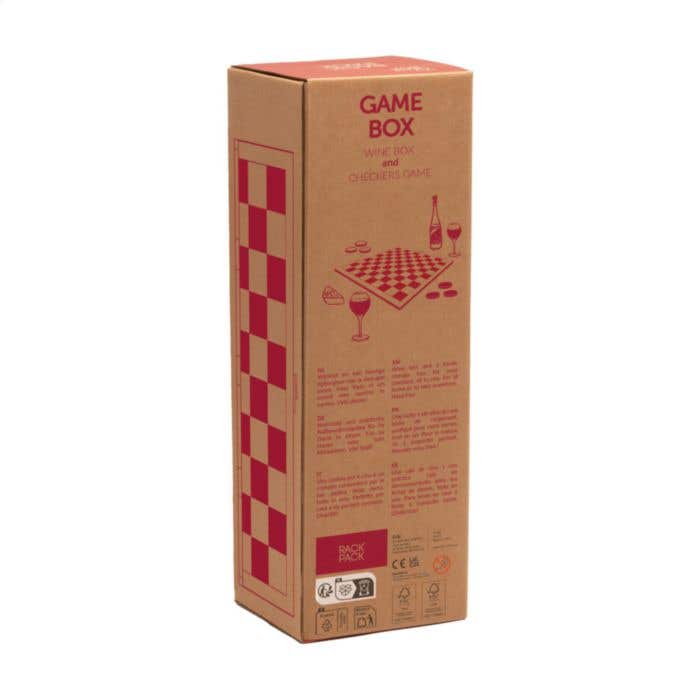 Caisse à vin Rackpack Gamebox | Bois de pin FSC® | Avec jeu de dames
