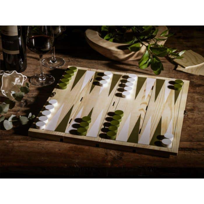 Coffret à vin Backgammon | Bois de pin FSC® | 2-en-1