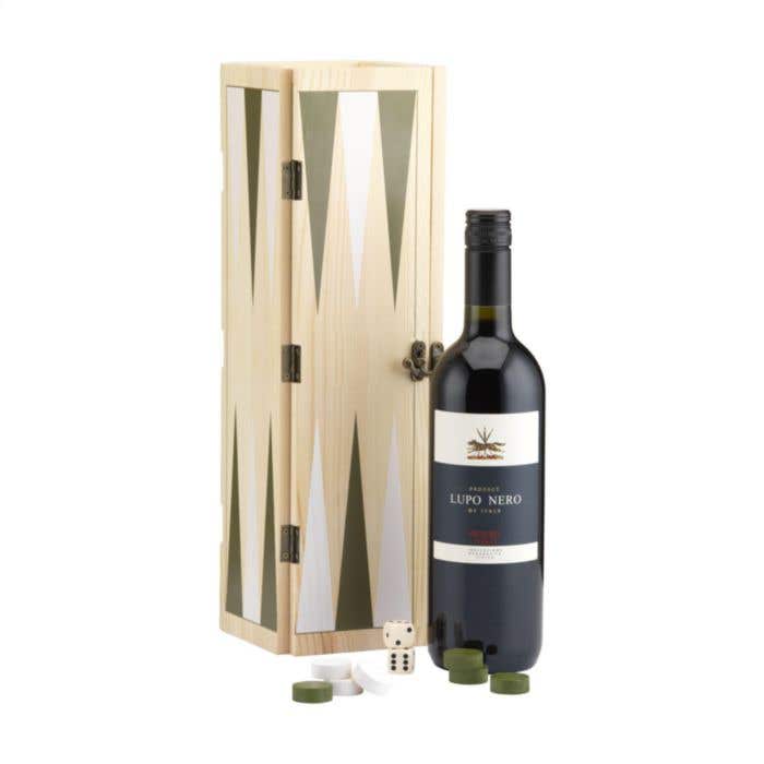Rackpack coffret à vin Backgammon | Bois de pin FSC® | 2-en-1