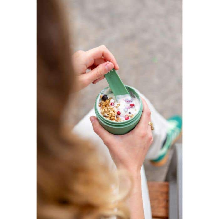 Foodjar | 2 compartiments | 600 ml | Combinaison fourchette-cuillère