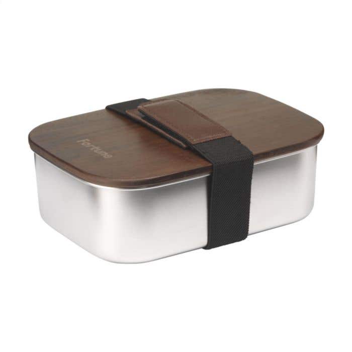 Lunch box | Acier inoxydable recyclé | 1700 ml | Couvercle en bois d'acacia